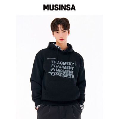 CHASECULT 男士绒面显卡hoodT恤-黑色 MUSINSA韩国官网直邮进口