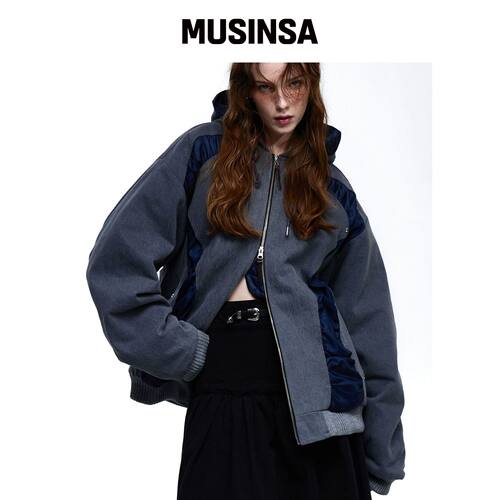 RSSC 牛仔MA1连帽卫衣 - 灰色 MUSINSA韩国官网直邮进口