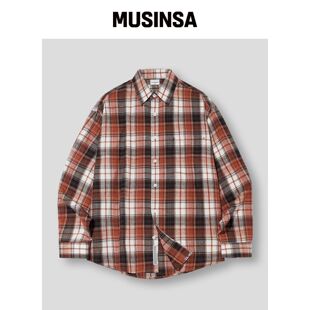 FILLUMINATE 维基格纹衬衫-橙色 MUSINSA韩国直邮官方正品