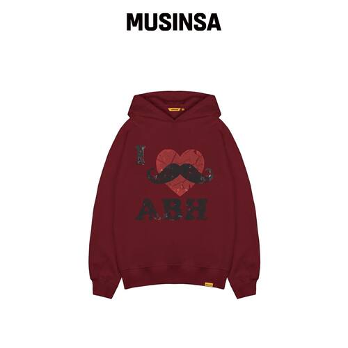 ABEEHUMS I LOVE MUSTACHE 连帽卫衣 ABH367-169韩国官网直邮进口