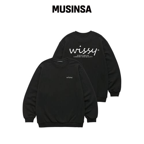 WISSY BASIC LOGO 运动衬衫 (WLS005) VLACK MUS韩国官网直邮进口
