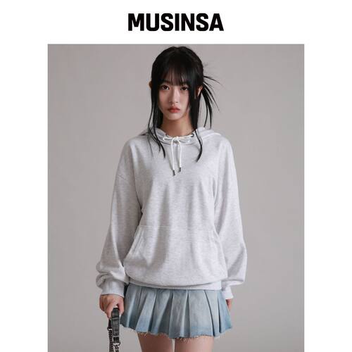 LIKE THE MOST 基础款柔软宽松连帽卫衣 MUSINSA韩国官网直邮进口