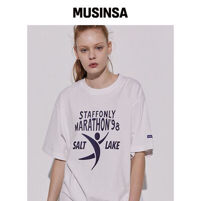 STAFFONLY FINISH LINE 前TEE（白色）韩国官网直邮进口MUSINSA