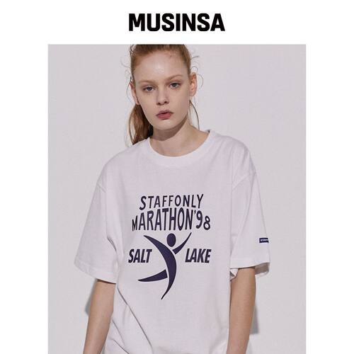 STAFFONLY FINISH LINE 前TEE（白色）韩国官网直邮进口MUSINSA