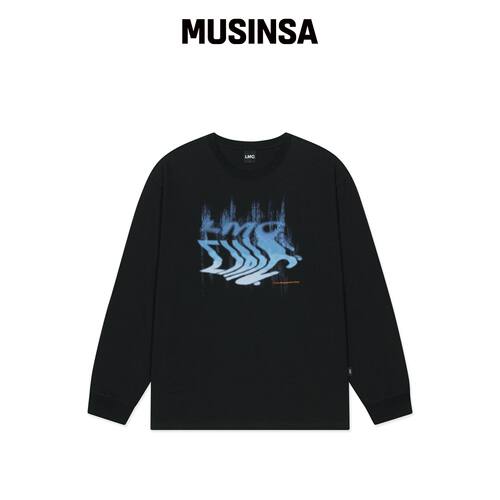 LMC GRADIANT WAVE LOGO 长袖T恤 黑色 MUSINSA韩国官网直邮进口