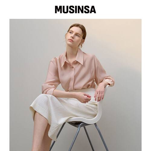 MOMET KAMILL 衬衫 blouse 桃粉色 MUSINSA韩国官网直邮进口