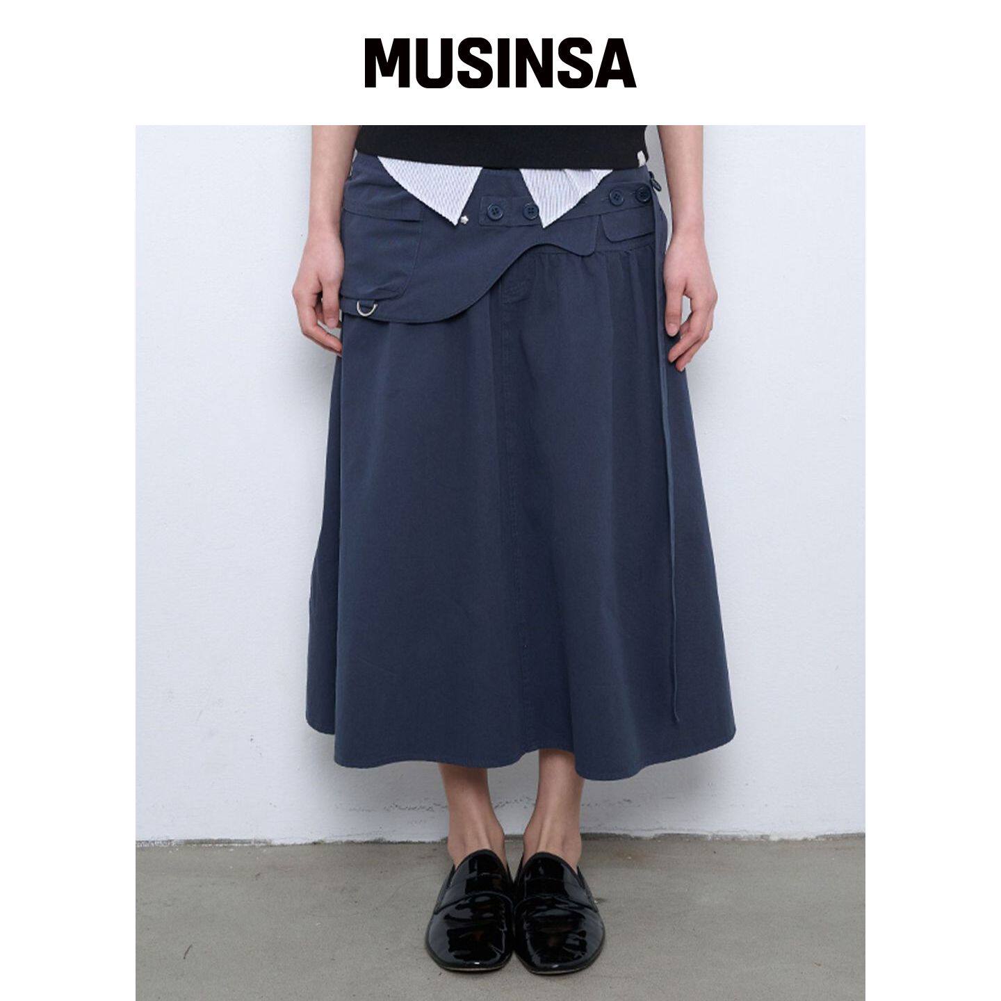 TUOMIO 水洗腰包裙 [海军蓝] MUSINSA韩国官网直邮进口