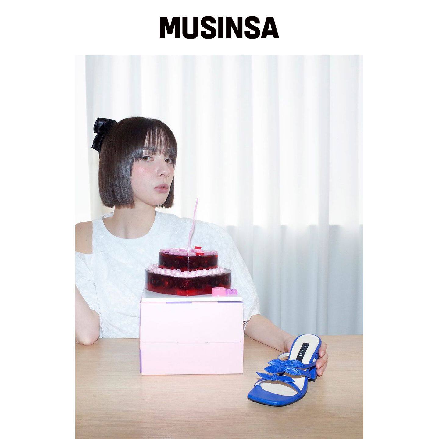 LEVASE 例如) alice凉鞋-蓝色 7cm MUSINSA韩国官网直邮进口