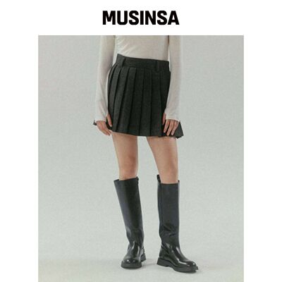 TTUDEMENT 经典羊毛迷你裙炭灰色 MUSINSA韩国官网直邮进口