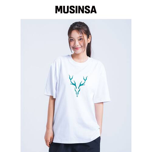 POLLUTION CORE STAG SYMBOL T恤 WHITE MUSINSA韩国直邮官方正品