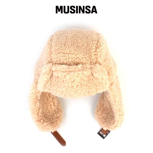 UNIVERSAL CHEMISTRY FLEECE 米色飞行员帽 MUSI韩国官网直邮进口