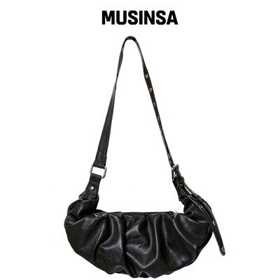 FLAREUP 褶皱皮革包 (FL-745_黑色) MUSINSA韩国官网直邮进口