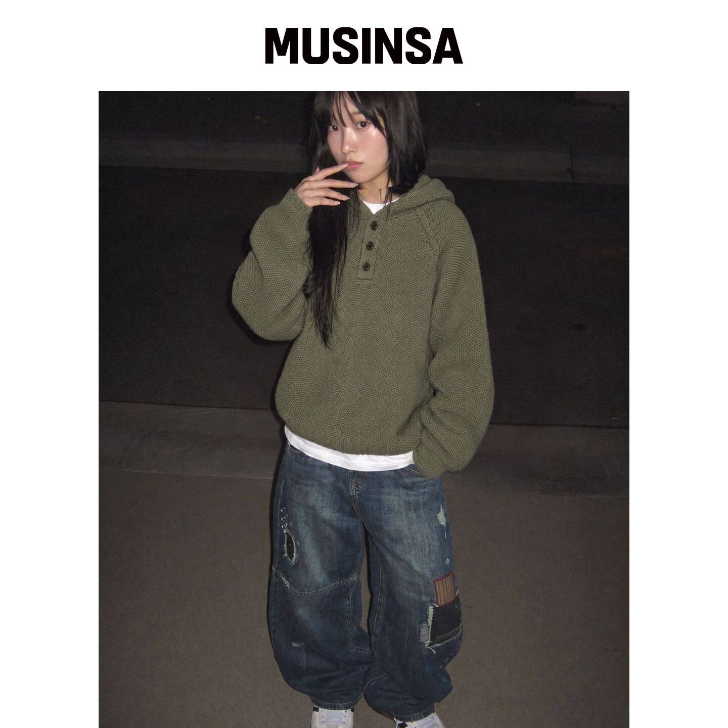 MAINBOOTH Grain 连帽毛衣(卡其色) MUSINSA韩国官网直邮进口