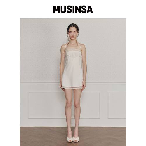 PAINORPLEASURE DREAMY DRESS 奶油色 MUSINSA韩国官网直邮进口