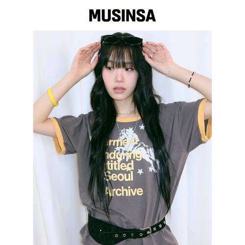 UNTITLED SEOUL ARCHIVE 制服短款T恤茶灰色 MUS韩国官网直邮进口