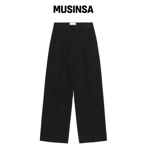 CNVS STRAYE 直筒fit裤子_黑色 MUSINSA韩国官网直邮进口