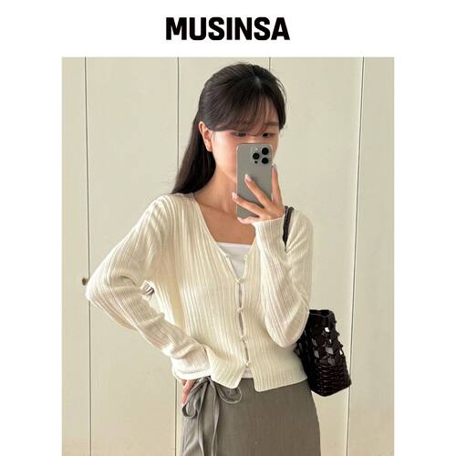 COSTUMEOCLOCK WOMAN [ITALY] 修身V领罗纹开衫 韩国官网直邮进口