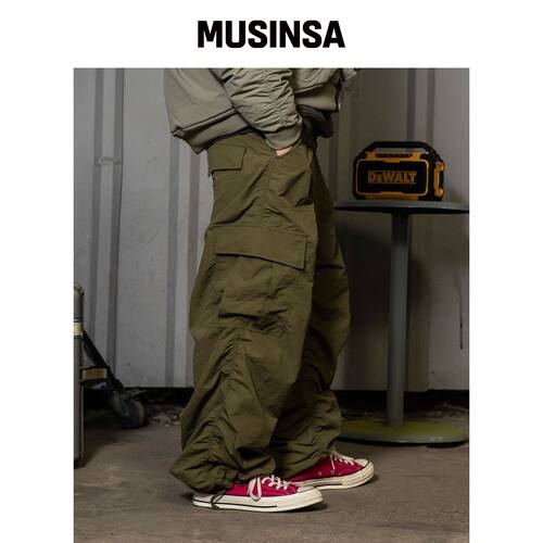 XTONZ XP127 皱褶 cargo 裤（卡其色） MUSINSA韩国直邮官方正品