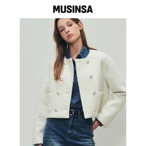 SO IR DOUBLE BOUCLE TWEED JACKET - WHITE韩国官网直邮进口