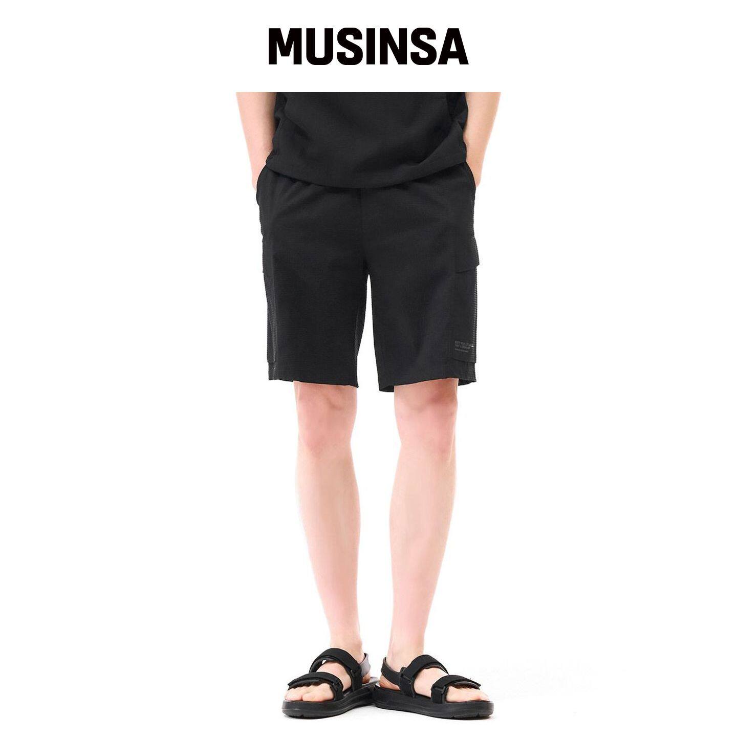 CHASECULT 男款雪纺短裤-黑色 MUSINSA韩国直邮官方正品