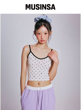 YOUHEE ROSE DOT 针织无袖上衣_象牙色韩国官网直邮进口MUSINSA