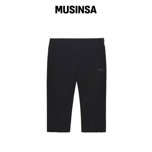 NICK&NICOLE MINIMAL SLIM CAPRI PANTS_黑色 MU韩国官网直邮进口