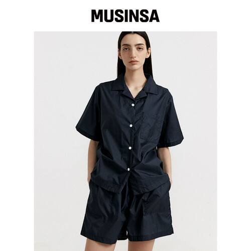 JO'S LOUNGE 旅行短款睡衣套装 海军蓝 MUSINSA韩国直邮官方正品