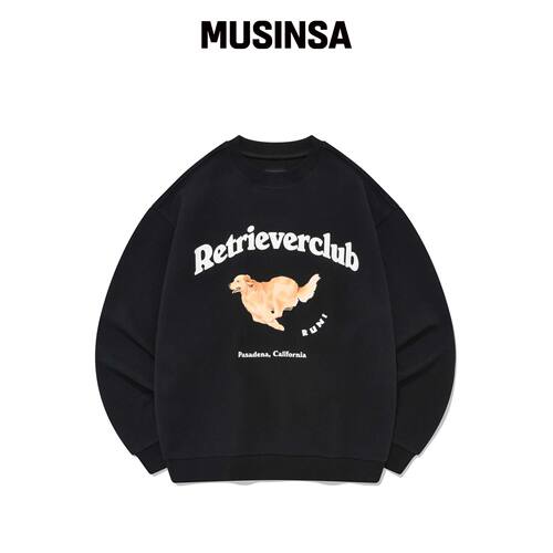 RETRIEVER CLUB 跑步猎犬圆领卫衣 [黑色] MUSIN韩国官网直邮进口