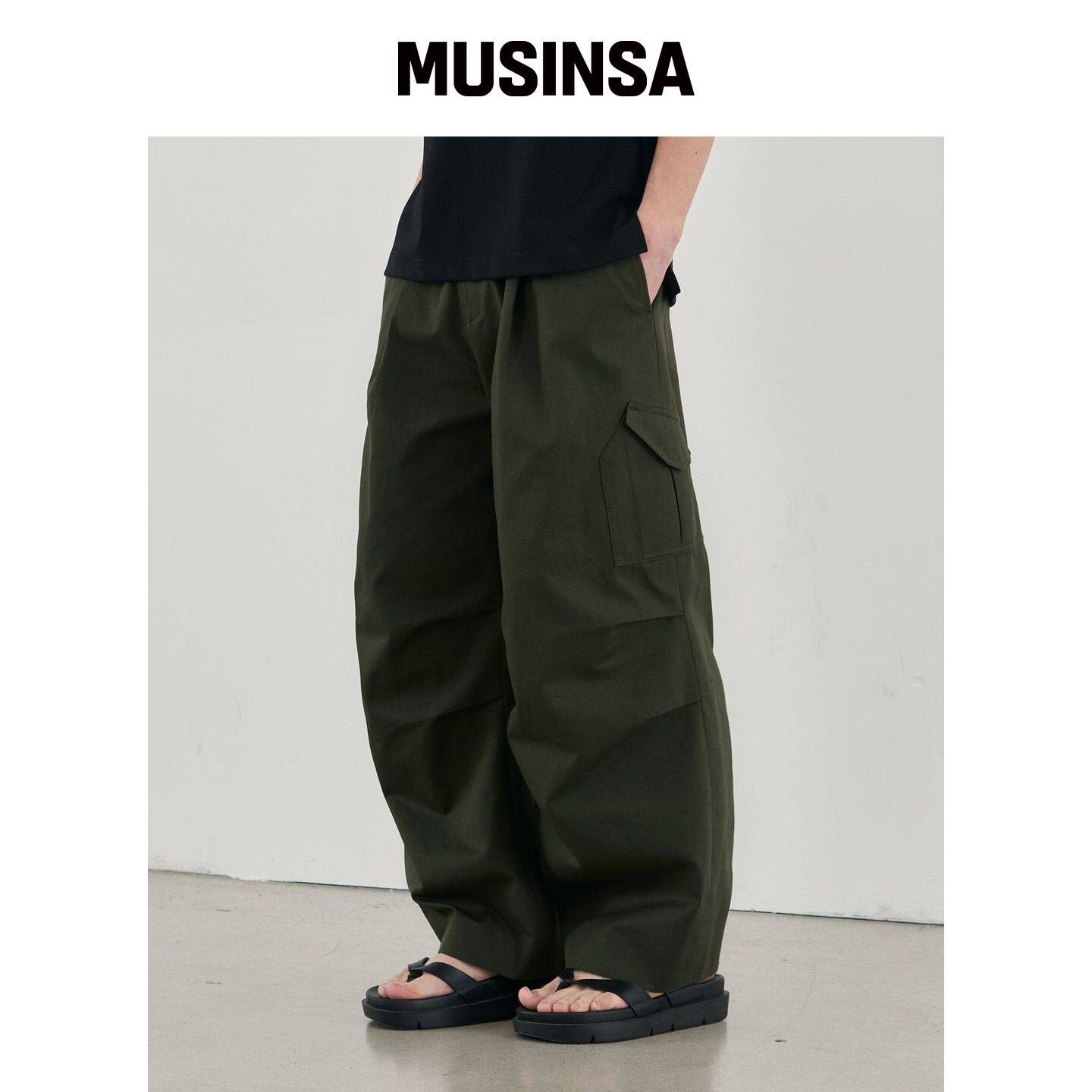 DRAW FIT CARGO PARRA 斜纹棉裤 [KHAKI] MUSINS韩国官网直邮进口