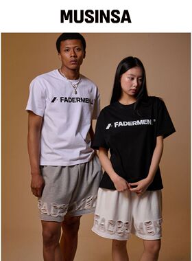 FADERMENT 스크래치LOGO破损短裤（灰色）韩国官网直邮进口MUSINSA