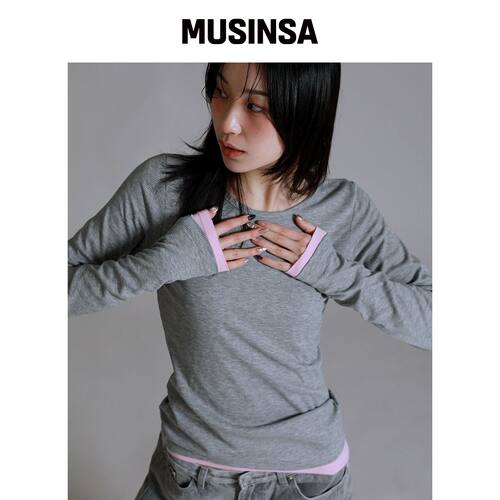LIKE THE MOST 基础款圆领罗纹T恤_混色 MUSINSA韩国直邮官方正品