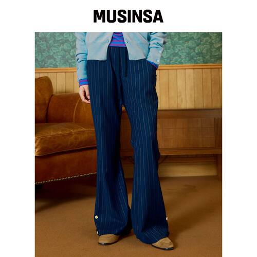 HERETIC BUTTON STRIPE BENDING PANTS / 紫色 M韩国官网直邮进口