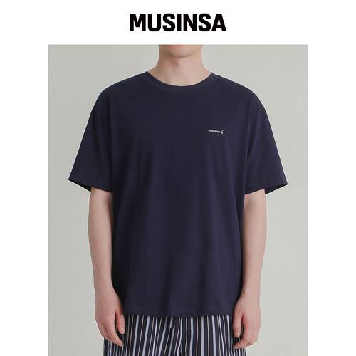 QS 丝光棉LOGO短袖T恤 - 婴儿蓝韩国官网直邮进口MUSINSA