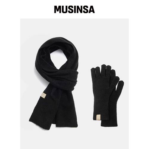 HALDEN premium muffler gloves set (M024_blac韩国官网直邮进口