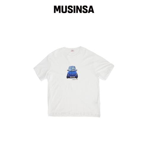 1011 GALLERY Gallery Blue Car T-shirt_白色韩国官网直邮进口