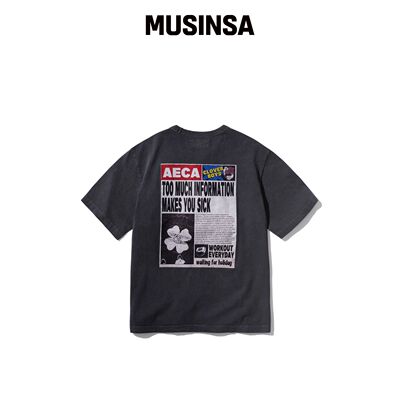AECA AECA SOCIAL BALANCE 半袖水洗炭灰色 MUSI韩国官网直邮进口