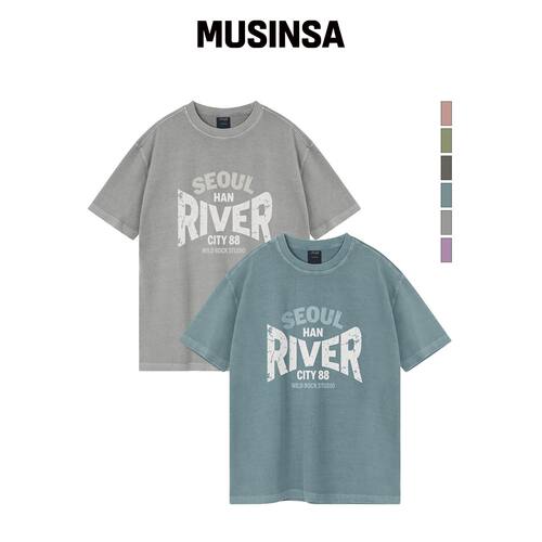 WILDROCK River City 粉色宽松版短袖T恤韩国官网直邮进口MUSINSA