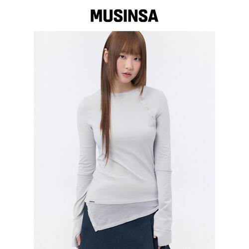MISEKI SEOUL Slash按钮分层长袖 LIGHT GREY MU韩国官网直邮进口
