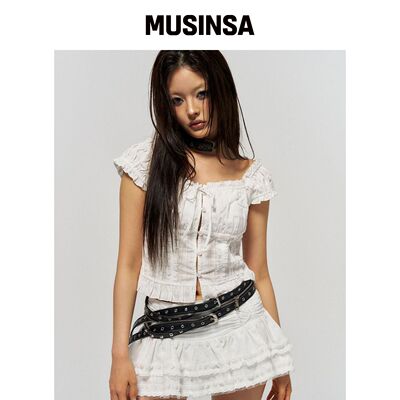 SCHISM INDUCING COQUETTE 雪纺衫 白色 MUSINSA韩国官网直邮进口