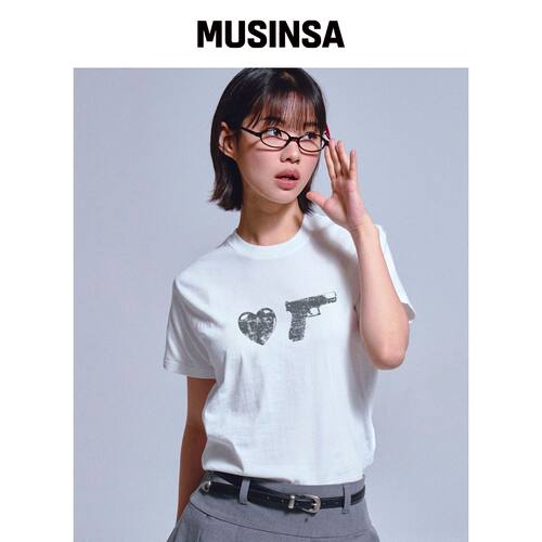 GRAVER [WOMAN]GUN OF 修身半高领T恤_2色 MUSIN韩国官网直邮进口