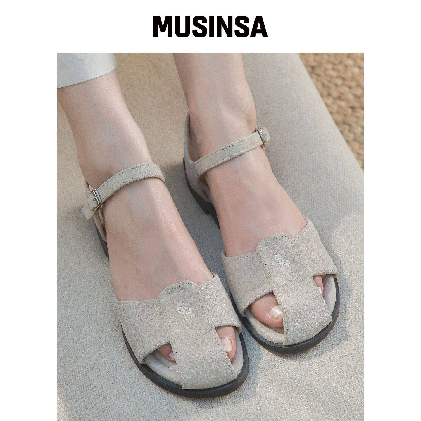SHOEHI 凯莉牛皮绑带凉鞋(2色)_S1225 MUSINSA韩国官网直邮进口