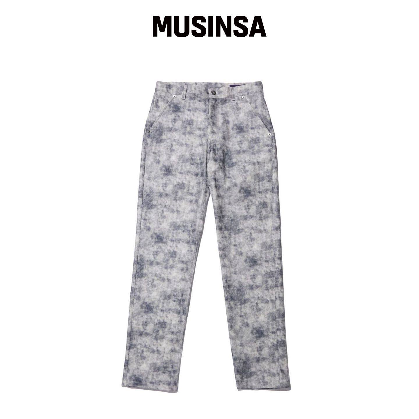 BESLOW 印花皮裤 浅灰色 MUSINSA韩国官网直邮进口