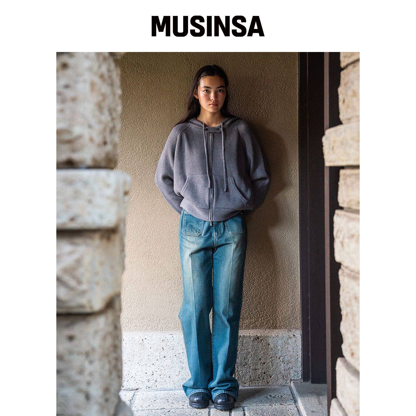 TTUDEMENT 70年代工作服刷毛牛仔裤蓝色 MUSINSA韩国官网直邮进口