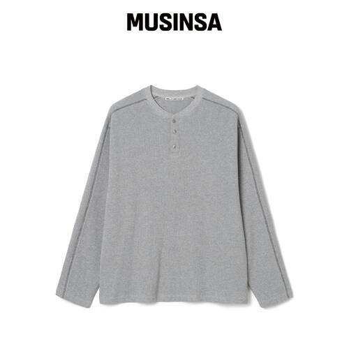 MILLO ARCHIVE 对象刺绣长袖 [混色灰] MUSINSA韩国官网直邮进口