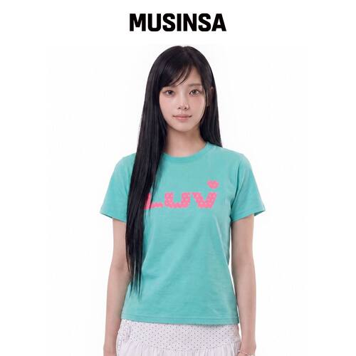 LUVISTRUE SY LUV DOT TEE（薄荷色） MUSINSA韩国官网直邮进口