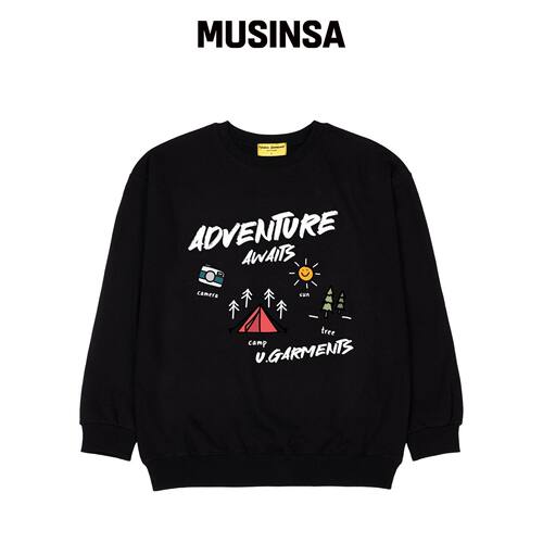 UNION GARMENTS AWAIT露营宽松运动衬衫黑色 MUS韩国官网直邮进口