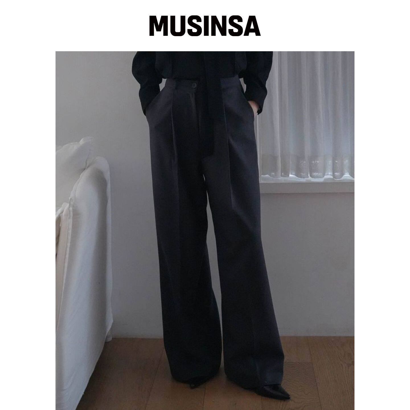 DEHEVE 羊毛宽松西装裤 [炭灰色] MUSINSA韩国官网直邮进口