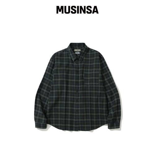SIIIIDO LUCA VGD SOFT GREEN CHECK SHIRT #1韩国官网直邮进口