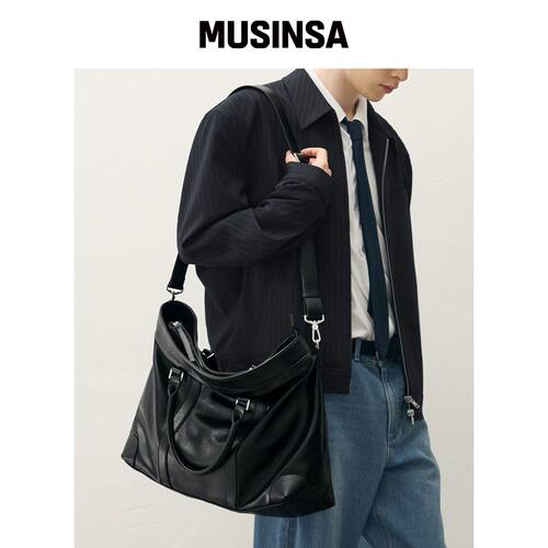 DRAW FIT VANS 皮革斜挎手提包 [BLACK]韩国官网直邮进口MUSINSA