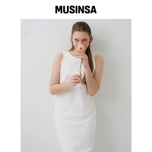 FIELDERS BASIC OPEN BACK DRESS 象牙色韩国官网直邮进口MUSINSA